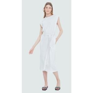 NWT Black Tape Tie Waist Knit Dress in Off-White Size S (2-4)